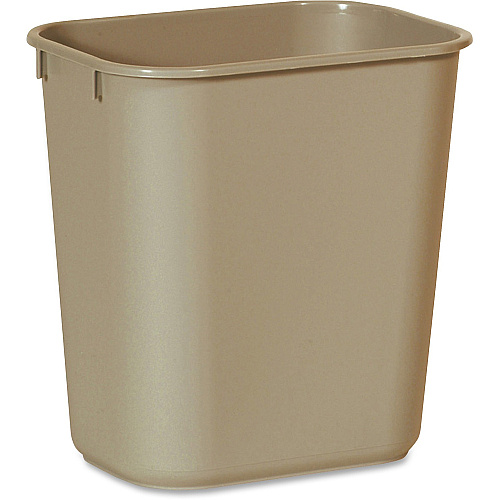Rubbermaid Commercial 13 QT Standard Deskside Wastebaskets 3.25 gal Capacity - Rectangular - Dent Resistant, Rust Resistant, Easy to Clean, Durable - 12.1" Height x 8.3" Width x 11.4" Depth - Plastic - Beige - 12 / Carton (295500BGCT)