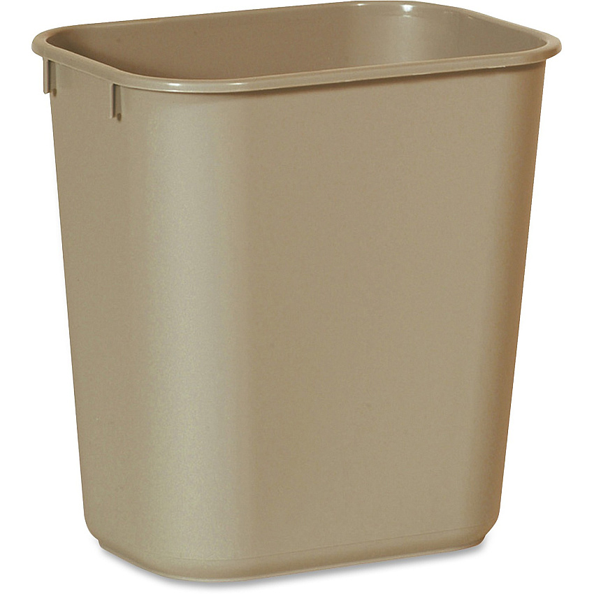 Rubbermaid Commercial 13 QT Standard Deskside Wastebaskets 3.25 gal Capacity - Rectangular - Dent Resistant, Rust Resistant, Easy to Clean, Durable - 12.1" Height x 8.3" Width x 11.4" Depth - Plastic - Beige - 12 / Carton (295500BGCT)