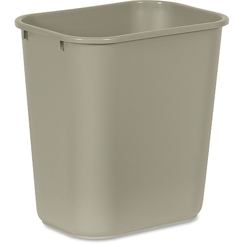 Rubbermaid Commercial 28 QT Medium Deskside Wastebaskets 7 gal Capacity - Rectangular - Dent Resistant, Durable, Rust Resistant, Easy to Clean - 15" Height x 10.5" Width x 14.5" Depth - Plastic - Beige - 12 / Carton (295600BGCT)