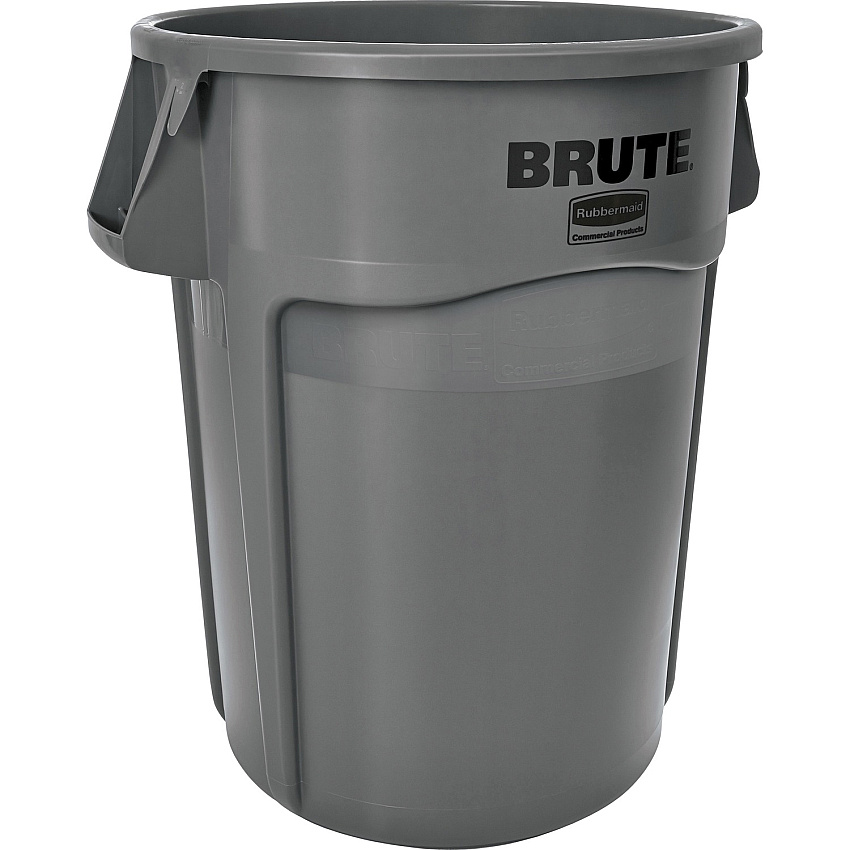 Rubbermaid Commercial Brute 44-Gallon Vented Utility Containers 44 gal Capacity - Round - Water Resistant, Crack Resistant, Reinforced, UV Coated, Damage Resistant, Warp Resistant, Water Resistant, Durable, Handle, Heavy Duty - 31.5" Height x (264360GYCT)