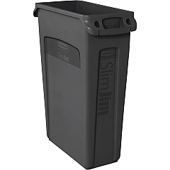 Rubbermaid Commercial Slim Jim 23-Gallon Vented Waste Containers 23 gal Capacity - Rectangular - Durable, Handle - 30" Height x 11" Width x 22" Depth - Black - 4 / Carton (354060BKCT) Rubbermaid Commercial Slim Jim 23-Gallon Vented Waste Containers 23 gal Capacity - Rectangular - Durable, Handle - 30" Height x 11" Width x 22" Depth - Black - 4 / Carton (354060BKCT)