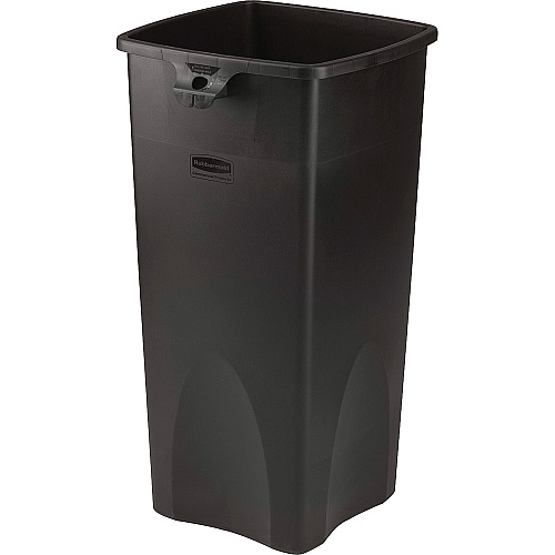 Rubbermaid Commercial Untouchable Square Container 23 gal Capacity - Square - Durable, Crack Resistant - 32.9" Height x 16.5" Width x 15.5" Depth - Plastic - Black - 3 / Carton (356988BKCT)