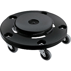 Rubbermaid Commercial Brute Easy Twist Round Dollies 350 lb Load Capacity - 5 Casters - Structural Foam - 18.30" Width x 6.60" Height - Black - 2 / Carton (264000BKCT)