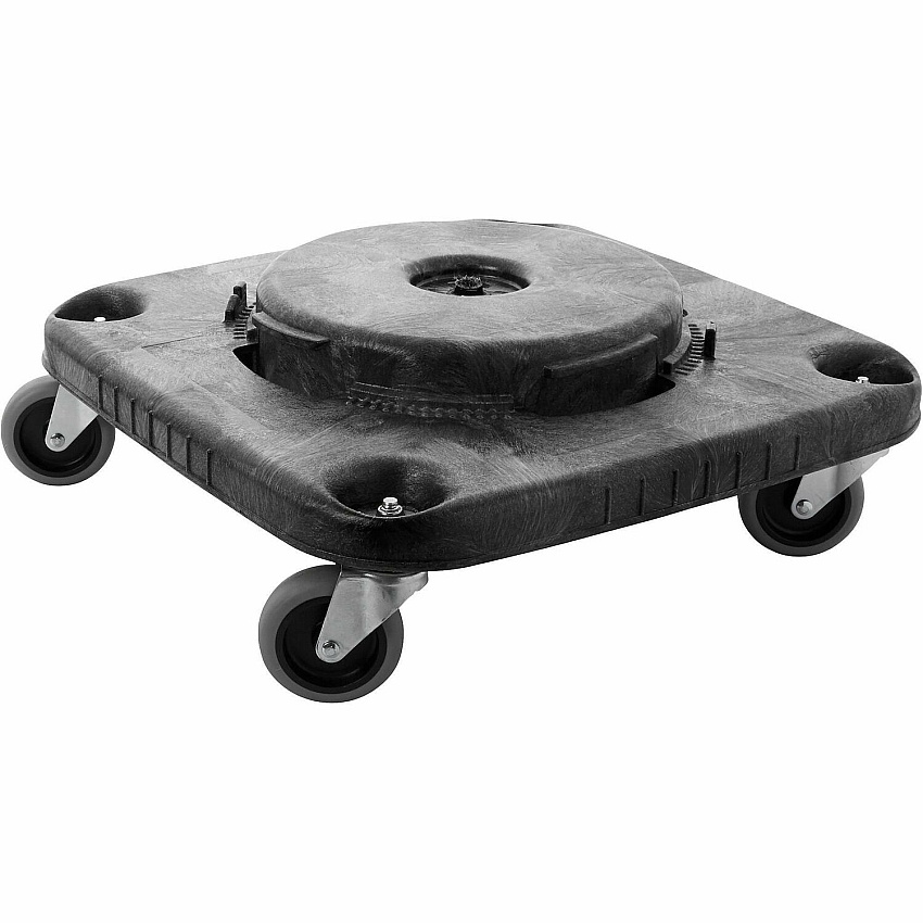 Rubbermaid Commercial Brute Square Container Dolly 300 lb Load Capacity - Plastic - 17.25" Width x 6.25" Height - Black - 2 / Carton (353000BKCT)