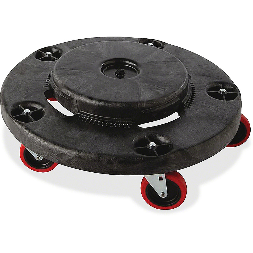 Rubbermaid Commercial Brute Quiet Dolly 350 lb Load Capacity - Plastic - 6.60" Height - Black - 2 / Carton (264043BLACT)