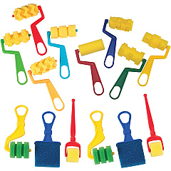 Creativity Street Foam Rollers & Brush Pack Student, Painting, Classroom - 14 Piece(s) - 5.50" Height x 2.75" Width x 8.20" Length - Assorted - Foam - 14 / Set (AC9852)