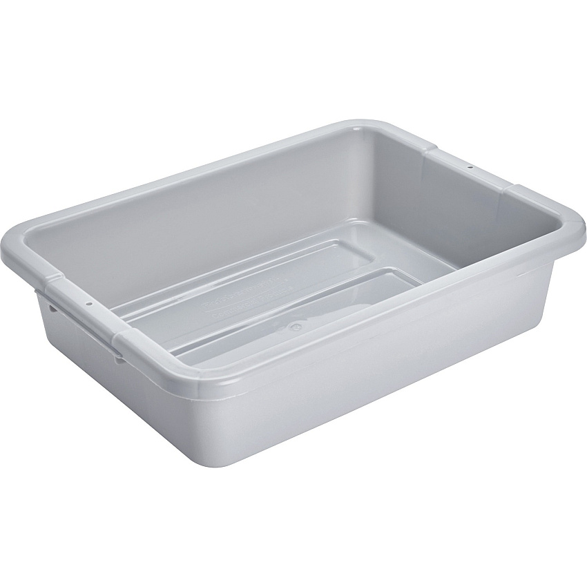 Rubbermaid Commercial 4.6G Bus/Utility Box Dishwasher Safe - Gray - Plastic Body - 12 / Carton (3349GRACT)