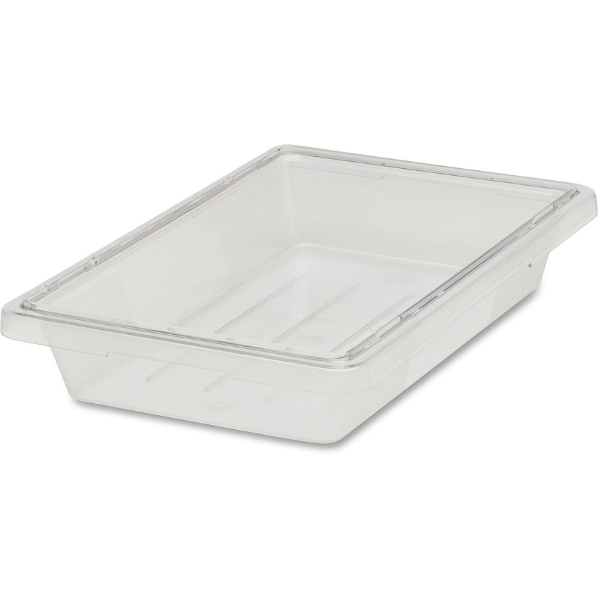 Rubbermaid Commercial 5-Gallon Food/Tote Boxes Transporting, Storing - Dishwasher Safe - Clear - Plastic, Polycarbonate Body - 6 / Carton (3304CLECT)