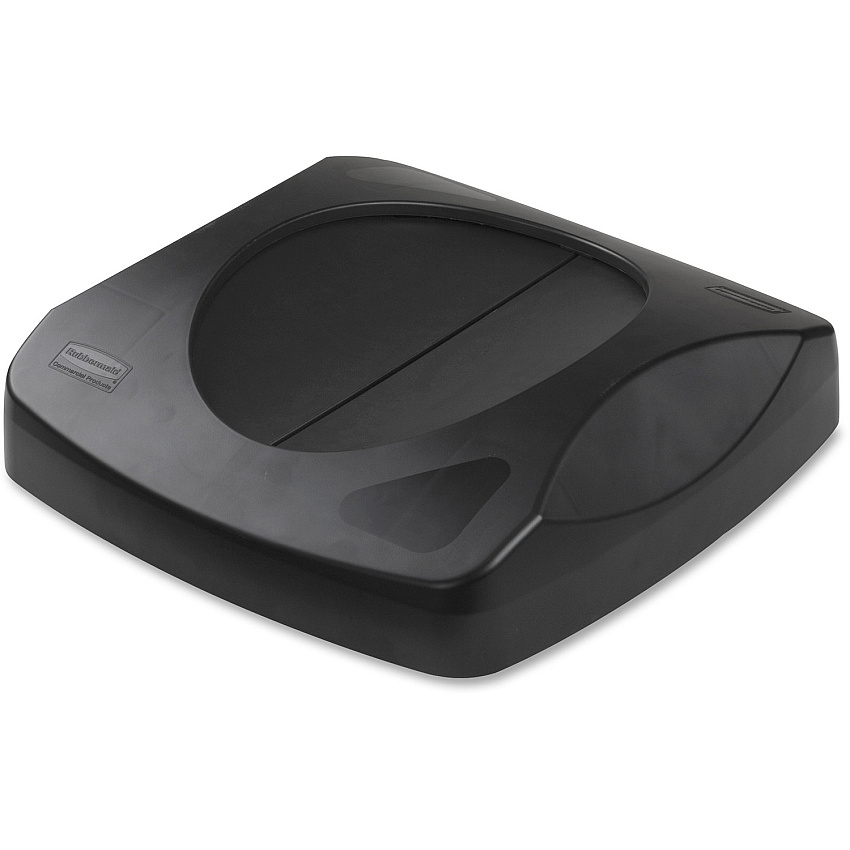 Rubbermaid Commercial Untouchable Swing Top Lid Square - Black - 6 / Carton (268988BKCT)