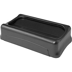 Rubbermaid Commercial Slim Jim Container Swing Lid Rectangular - Plastic - Black - 4 / Carton (267360BKCT)