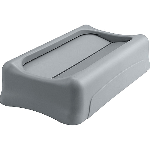 Rubbermaid Commercial Slim Jim Container Swing Lid Rectangular - Plastic - Gray - 4 / Carton (267360GYCT)