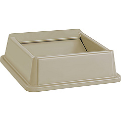Rubbermaid Commercial Untouchable Square Swing Top Square - Beige - 4 / Carton (266400BGCT)