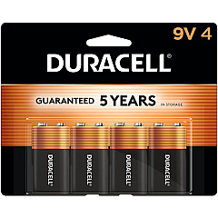 Duracell 9-Volt Coppertop Alkaline Batteries, 4-Packs For Multipurpose - 9V - 4/Pack - 12 / Carton (MN16RT4ZCT)