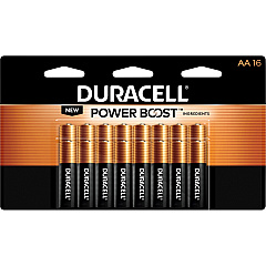 Duracell Coppertop Alkaline AA Battery 16-Packs For Multipurpose - AA - 1.5 V DC - 16/Pack - 12 / Carton (MN1500B16ZCT)