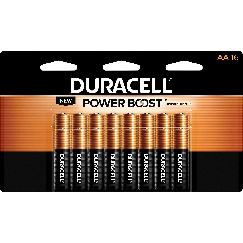 Duracell Coppertop Alkaline AA Battery 16-Packs For Multipurpose - AA - 1.5 V DC - 16/Pack - 12 / Carton (MN1500B16ZCT)