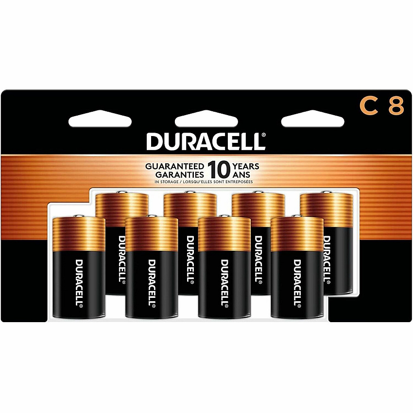 Duracell Coppertop Alkaline C Battery 8-Packs For Multipurpose - C - 1.5 V DC - 8/Pack - 12 / Carton (MN14RT8ZCT)