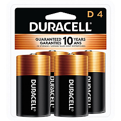 Duracell Coppertop Alkaline D Battery 4-Packs For Multipurpose - D - 1.5 V DC - 4/Pack - 12 / Carton (MN1300R4ZCT)