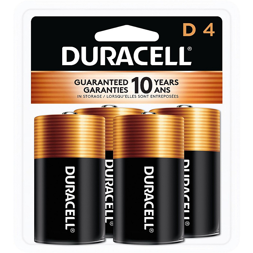 Duracell Coppertop Alkaline D Battery 4-Packs For Multipurpose - D - 1.5 V DC - 4/Pack - 12 / Carton (MN1300R4ZCT)