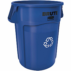 Rubbermaid Commercial Brute 44-Gallon Vented Recycling Containers 44 gal Capacity - Round - Reinforced, Damage Resistant, Chip Resistant, Rust Proof, Peel Resistant, Crack Resistant, Crush Resistant, Heavy Duty, Handle, Tear Resistant - 31.5 (264307BLUCT)