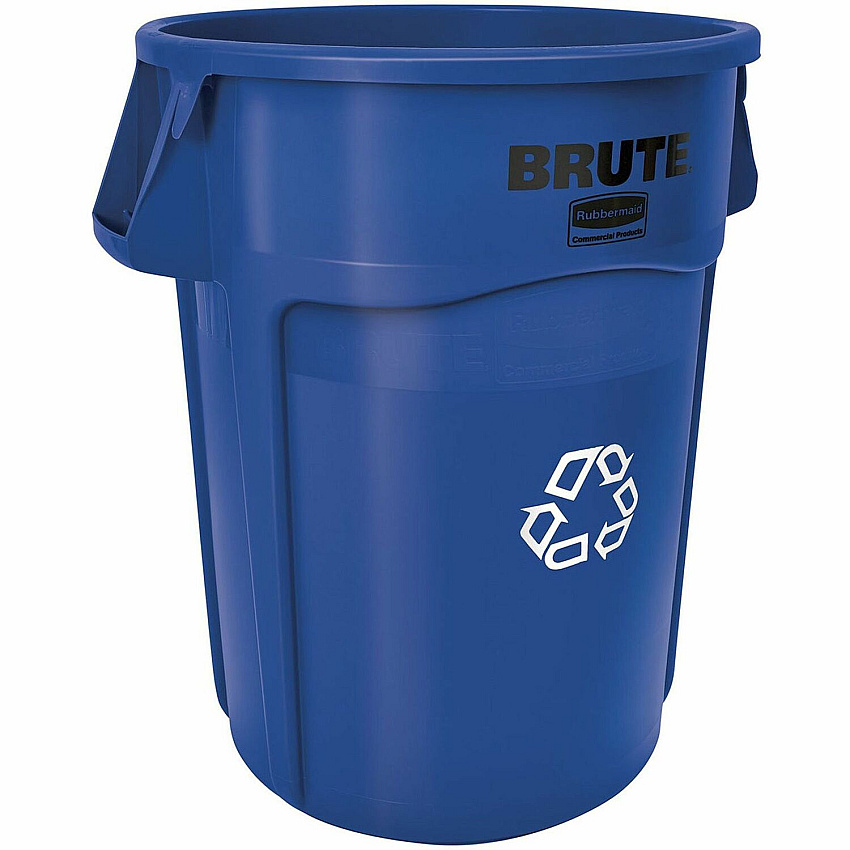 Rubbermaid Commercial Brute 44-Gallon Vented Recycling Containers 44 gal Capacity - Round - Reinforced, Damage Resistant, Chip Resistant, Rust Proof, Peel Resistant, Crack Resistant, Crush Resistant, Heavy Duty, Handle, Tear Resistant - 31.5 (264307BLUCT)