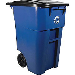 Rubbermaid Commercial Brute Recycling Rollout Container Swing Lid - 50 gal Capacity - Rectangular - Mobility, Heavy Duty, Wheels, Lid Locked, Hinged, Durable, Easy to Clean - 36.5" Height x 23.4" Width - Resin - Blue - 2 / Carton (9W2773BECT) Rubbermaid Commercial Brute Recycling Rollout Container Swing Lid - 50 gal Capacity - Rectangular - Mobility, Heavy Duty, Wheels, Lid Locked, Hinged, Durable, Easy to Clean - 36.5" Height x 23.4" Width - Resin - Blue - 2 / Carton (9W2773BECT)