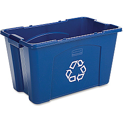 Rubbermaid Commercial 18-gallon Recycling Box 18 gal Capacity - Rectangular - Easy to Clean, Handle, Crack Resistant, Dent Resistant, Stackable - 14.8" Height x 16" Width - Linear Low-Density Polyethylene (LLDPE) - Blue - 6 / Carton (571873BECT) Rubbermaid Commercial 18-gallon Recycling Box 18 gal Capacity - Rectangular - Easy to Clean, Handle, Crack Resistant, Dent Resistant, Stackable - 14.8" Height x 16" Width - Linear Low-Density Polyethylene (LLDPE) - Blue - 6 / Carton (571873BECT)