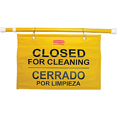 Rubbermaid Commercial Multilingual Closed for Cleaning Safety Signs English, French, Spanish - Print/Message "Closed for Cleaning" - 50" Width x 13" Height x 1" Depth - Durable - Yellow - 6 / Carton (9S1600YLCT) Rubbermaid Commercial Multilingual Closed for Cleaning Safety Signs English, French, Spanish - Print/Message "Closed for Cleaning" - 50" Width x 13" Height x 1" Depth - Durable - Yellow - 6 / Carton (9S1600YLCT)