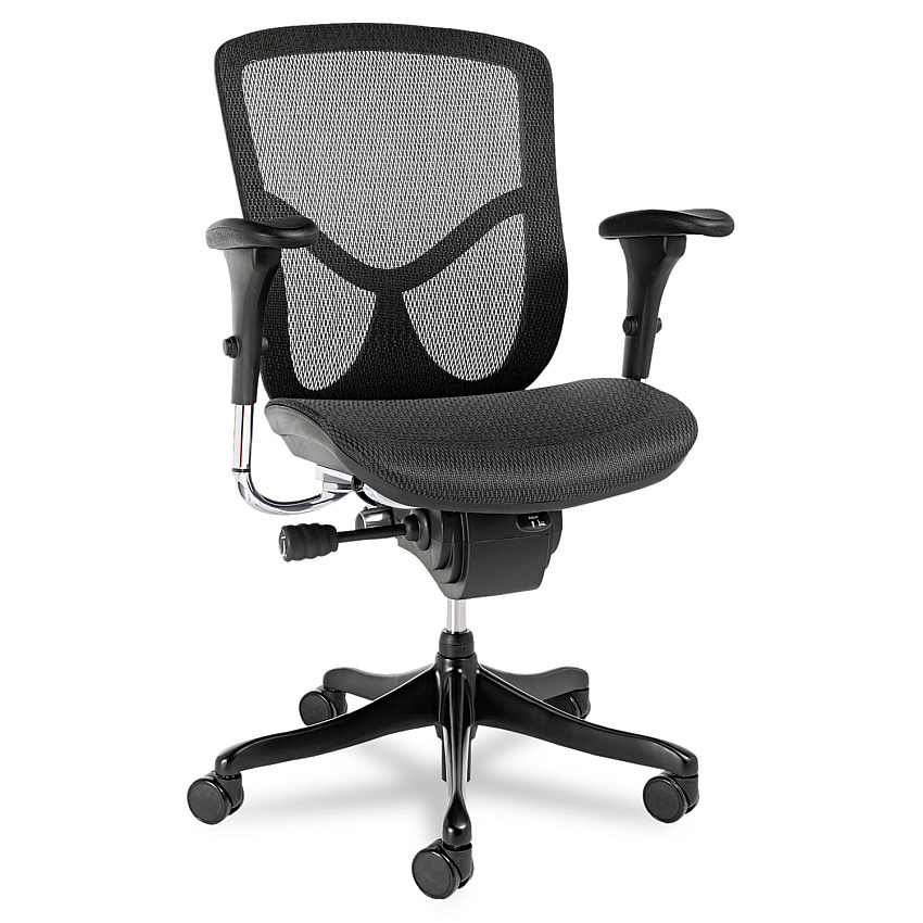 Alera EQ Series Ergonomic Multifunction Mid-Back Mesh Chair, Supports Up to 250 lb, Black (ALEEQA42ME10B)