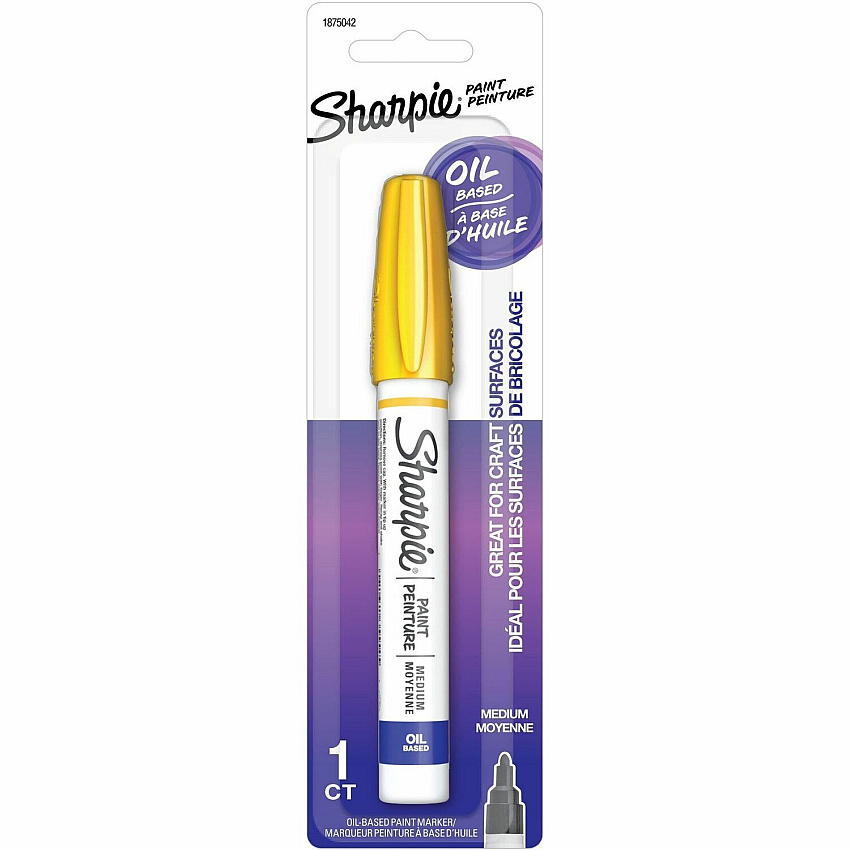 Sharpie Paint Marker Yellow Ink - Oil Based, Water Based - 1 Pack (1875042)