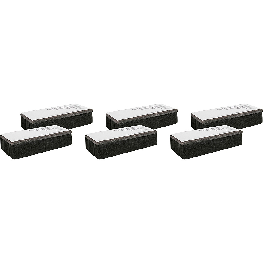 Lorell Chalkboard Erasers Noiseless, Dustless - Black - Felt - 6 / Bundle (LLR1BD)