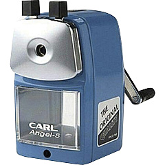 CARL Angel-5 Pencil Sharpener Desktop - 5" Height x 2.8" Width - Steel, Aluminum - Blue - 1 Each (19016) CARL Angel-5 Pencil Sharpener Desktop - 5" Height x 2.8" Width - Steel, Aluminum - Blue - 1 Each (19016)