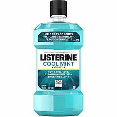 LISTERINE&reg; Cool Mint Antiseptic Mouthwash For Plaque, Bad Breath, Gingivitis - Mint - 1.59 quart - 6 / Carton (42755CT)