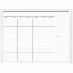 U Brands Magnetic Dry-Erase Monthly Calendar Board 40" (3.3 ft) Width x 30" (2.5 ft) Height - White Painted Steel Surface - White Decor Frame - Rectangle - Horizontal - Magnetic - 1 Each (2918U0001) U Brands Magnetic Dry-Erase Monthly Calendar Board 40" (3.3 ft) Width x 30" (2.5 ft) Height - White Painted Steel Surface - White Decor Frame - Rectangle - Horizontal - Magnetic - 1 Each (2918U0001)