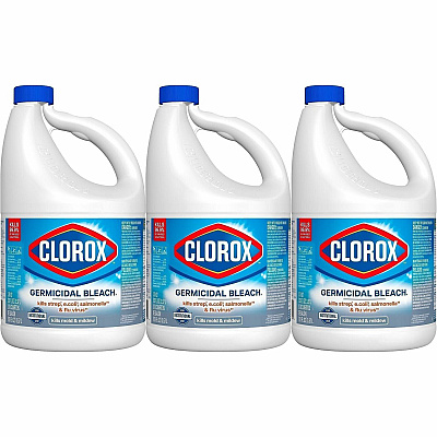 Clorox Germicidal Bleach For Hard Surface, Nonporous Surface, Office, Restaurant, Commercial - Concentrate - Liquid - 121 fl oz (3.8 quart) - Regular Scent - Recommended For: Germs Remover, Odor Remover, Mold Remover, Mildew Remover - Disinfecta (32429CT)