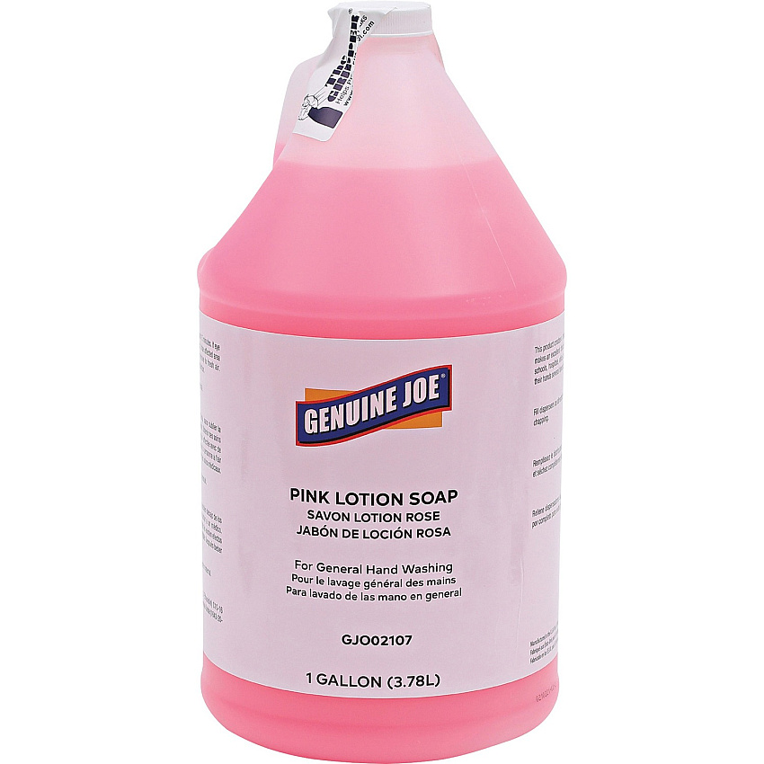 Genuine Joe Pink Lotion Soap 1 gal - Pump Bottle Dispenser - Hand, Skin - Pink - Rich Lather - 1 Each (GJO02107)