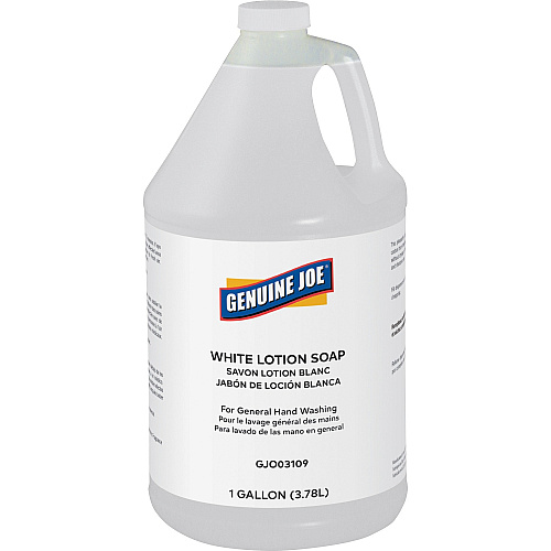 Genuine Joe Lotion Soap 1 gal - Grease Remover, Grime Remover, Dirt Remover, Ink Remover, Oil Remover, Carbon Remover - Hand, Skin - White - Pleasant Scent - 1 Each (GJO03109)