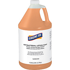 Genuine Joe Antibacterial Lotion Soap 1 gal - Bacteria Remover, Grime Remover, Dirt Remover - Hand - Antibacterial - Orange - Anti-septic, Pleasant Scent - 1 Each (GJO03110)