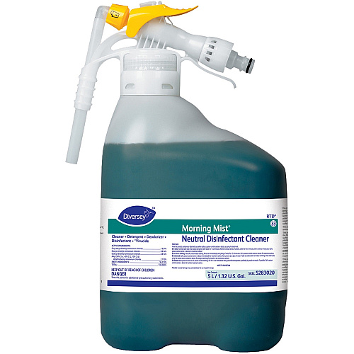 Diversey Quaternary Disinfectant Cleaner Ready-To-Use - 169 fl oz (5.3 quart) - Fresh Scent - Deodorize - Blue/Green - 1 Each (5283020)