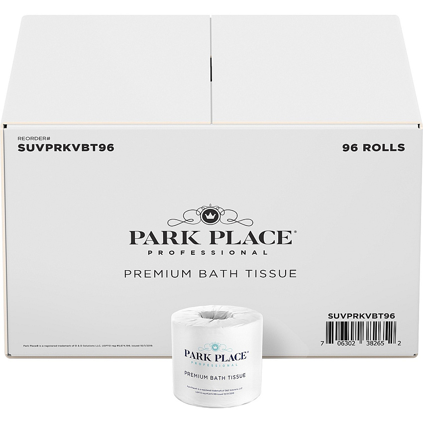 Park Place Double-ply Premium Bath Tissue Rolls 2 Ply - 420 Sheets/Roll - Embossed Pattern - White - 1 Carton (PRKVBT96)