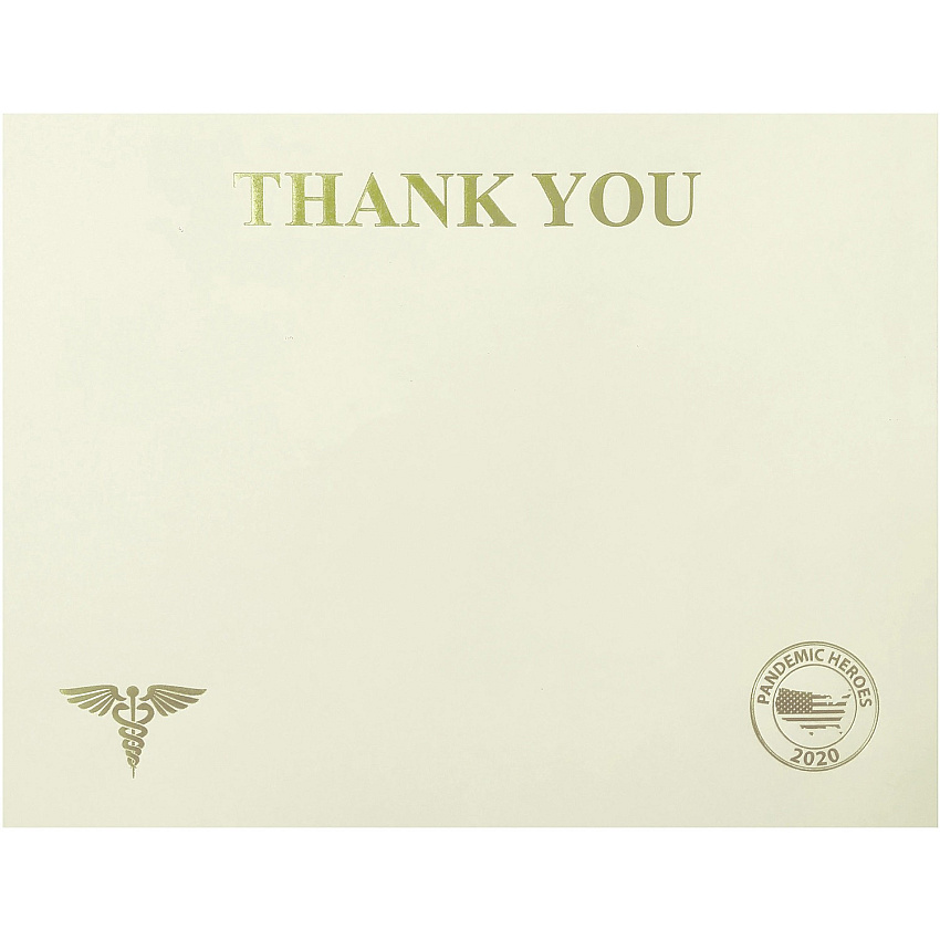 St. James&reg; Premium-Weight Certificates 65 lb Basis Weight - "Thank You" - 8.5" Width x 11" Length - Inkjet, Laser Compatible - Ivory, Gold Foil - 1 Pack - TAA Compliant (83720)