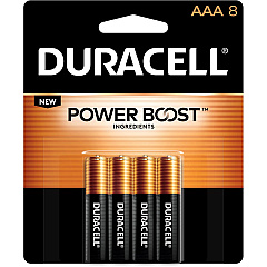 Duracell Coppertop Alkaline AAA Battery 8-Packs For Multipurpose - AAA - 1.5 V DC - 8/Pack - 10 / Box (MN2400B8ZBX)