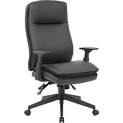 Lorell Soft High-back Executive Office Chair Black Seat Color - Vinyl Seat Material - Black Back Color - Vinyl Back Material - Black Frame Color - High Back - 5-star Base - Armrest - 1 Each (LLR03206)