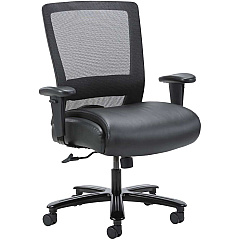 Lorell Heavy-duty Mesh Back Task Chair Black Seat Color - Leather, Polyurethane Seat Material - Black - Armrest - 1 Each (LLR03207)