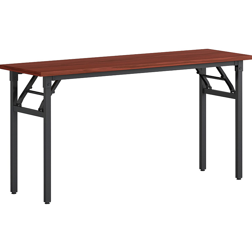 Lorell Folding Training Table Melamine Top - 60" Table Top Width x 18" Table Top Depth x 1" Table Top Thickness - 30" Height - Assembly Required - Mahogany - Particleboard Top Material - 1 Each (LLR60747)