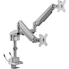 Lorell Mounting Arm for Monitor - Gray Height Adjustable - 2 Display(s) Supported - 19.80 lb Load Capacity - 75 x 75, 100 x 100 - 1 Each (LLR99803) Lorell Mounting Arm for Monitor - Gray Height Adjustable - 2 Display(s) Supported - 19.80 lb Load Capacity - 75 x 75, 100 x 100 - 1 Each (LLR99803)