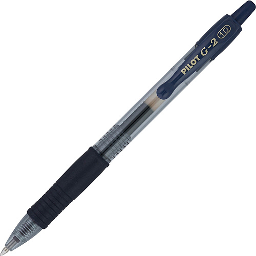 Pilot Retractable Gel Ink Rollerball Pens 1.0 mm Bold Pen Point - Retractable - Navy Ink - Gel-based - Navy Barrel - Writing - 12 / Dozen (15125)