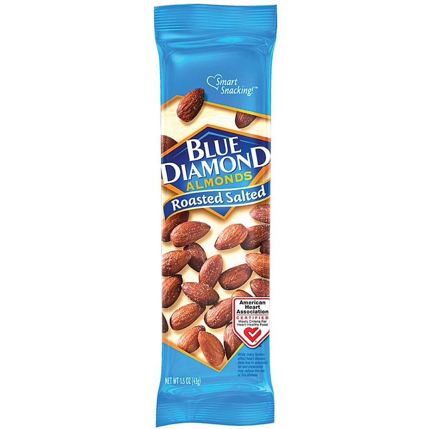 BlueDiamond Roasted Salted Almonds Roasted & Salted - 1.50 oz - 1 Box (5180)