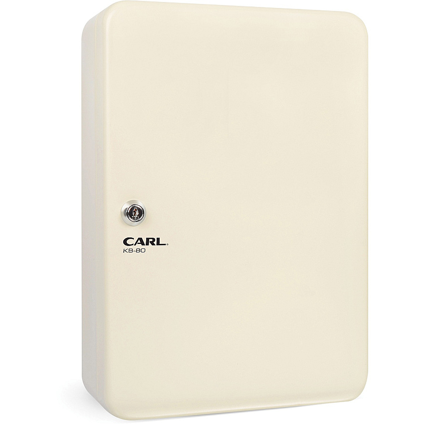 CARL Steel Security Key Cabinet 12.5" Length x 9.3" Width x 3.5" Height - Lockable, Wall Mountable - Ivory - Steel - 1 Each (80080)