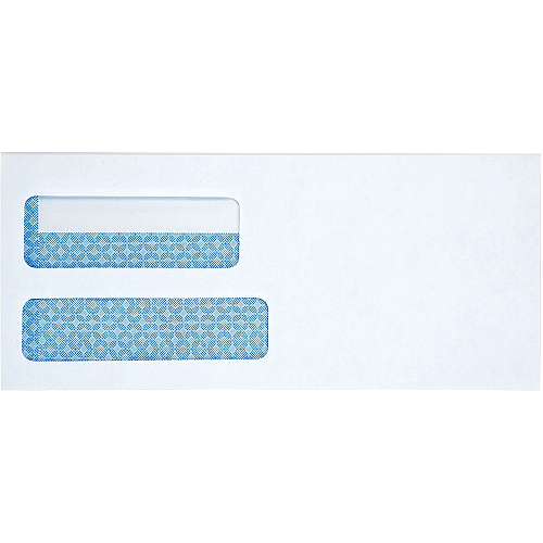 Business Source Double Window #10 Envelopes Double Window - #10 - 24 lb - Self-sealing - White - 1 Box (BSN03141)