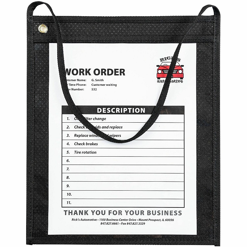 C-Line Fabric Hanging Strap Shop Ticket Holders 12" Height x 9" Width - Fabric - Clear - 15 / Box (74112)
